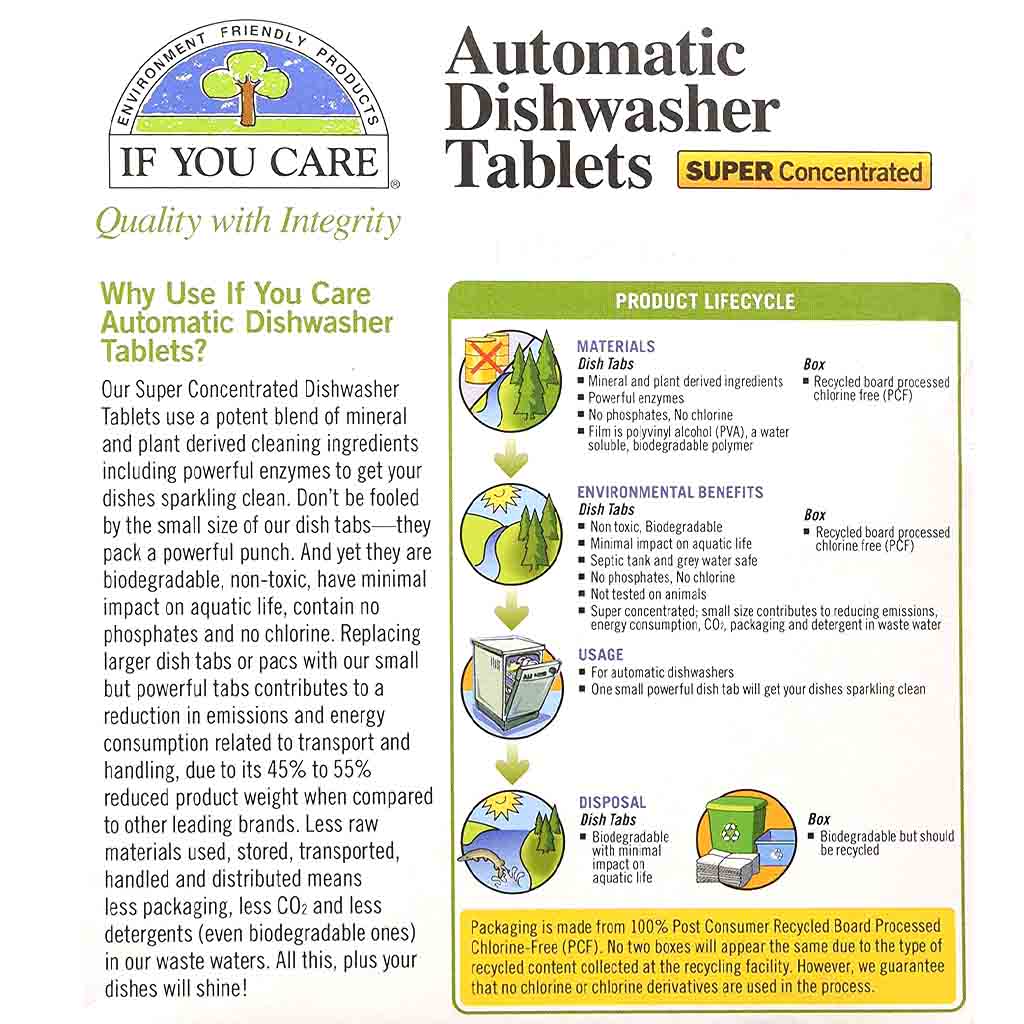 what's good if you care automatic dishwasher tabs backcover