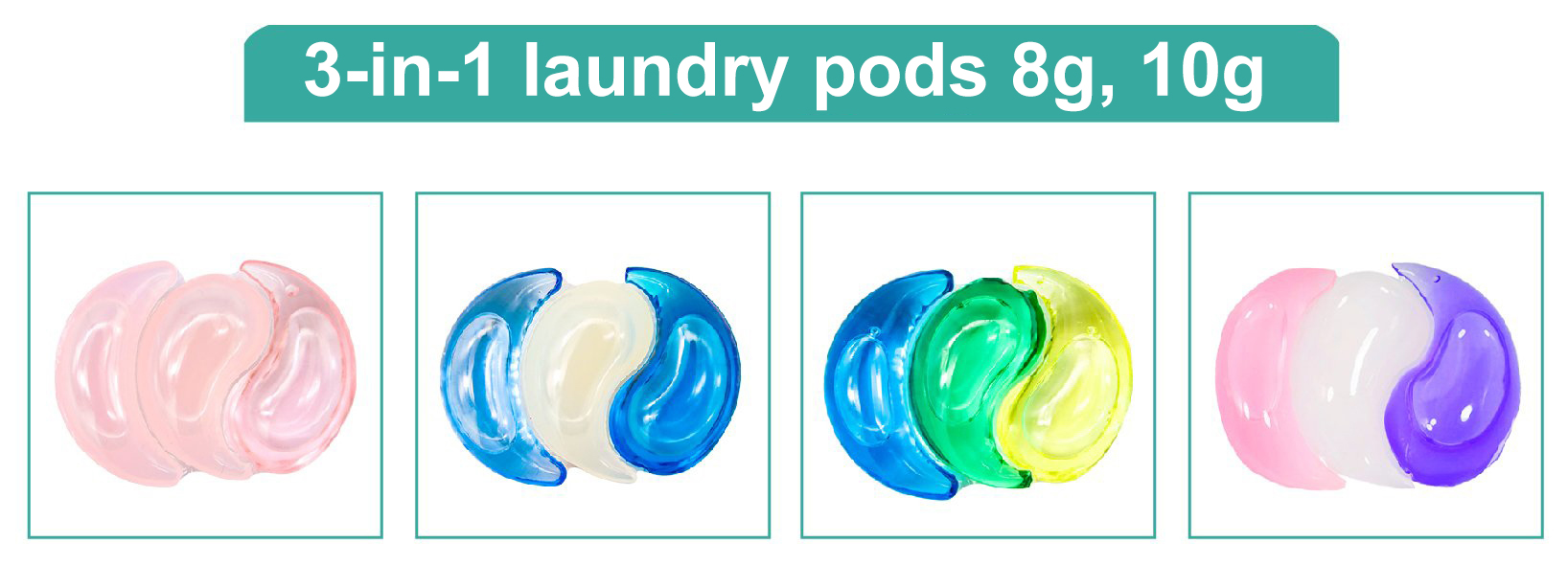 3-in-1 laundry pods 8g, 10g