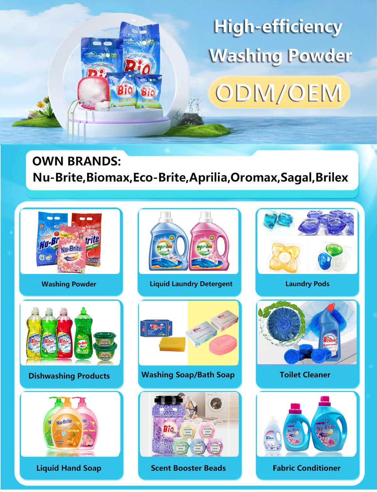 high-efficiency washing powder odm oem