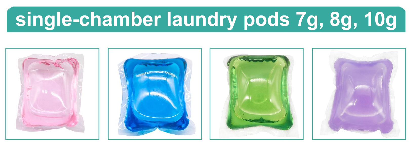 single-chamber laundry pods 7g, 8g, 10g