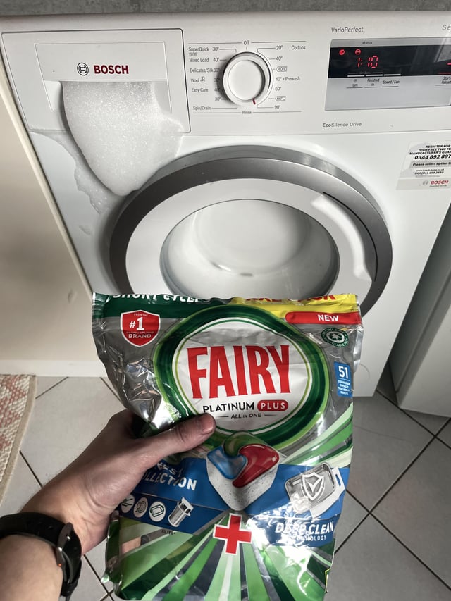 missus put the fairy pods in the washing machine
