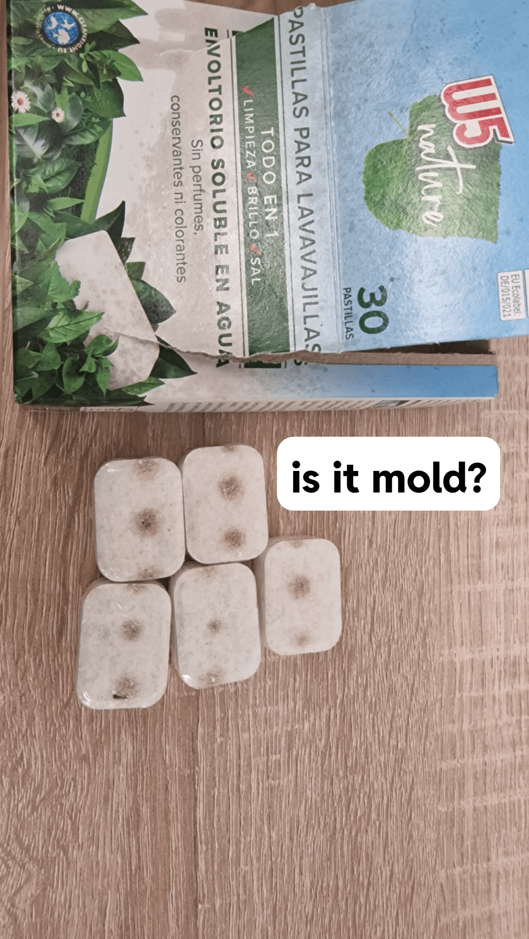 mold on dishwasher tabs
