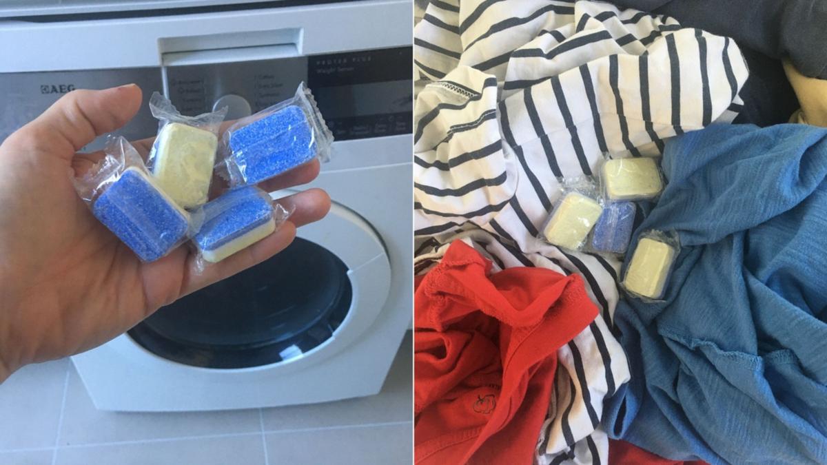 wash clothes with dishwasher tablets
