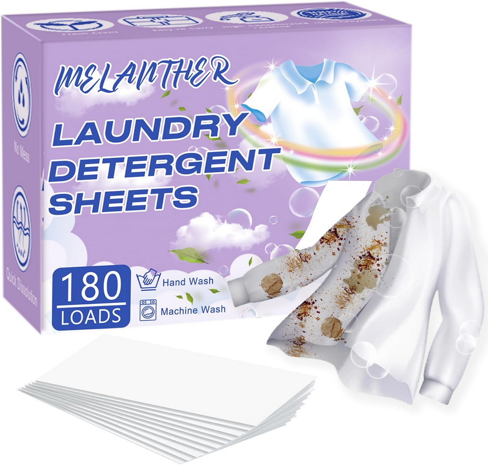 Melanther laundry detergent sheets
