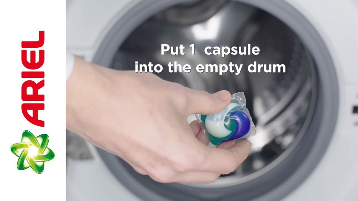 how to use ariel washing machine pods