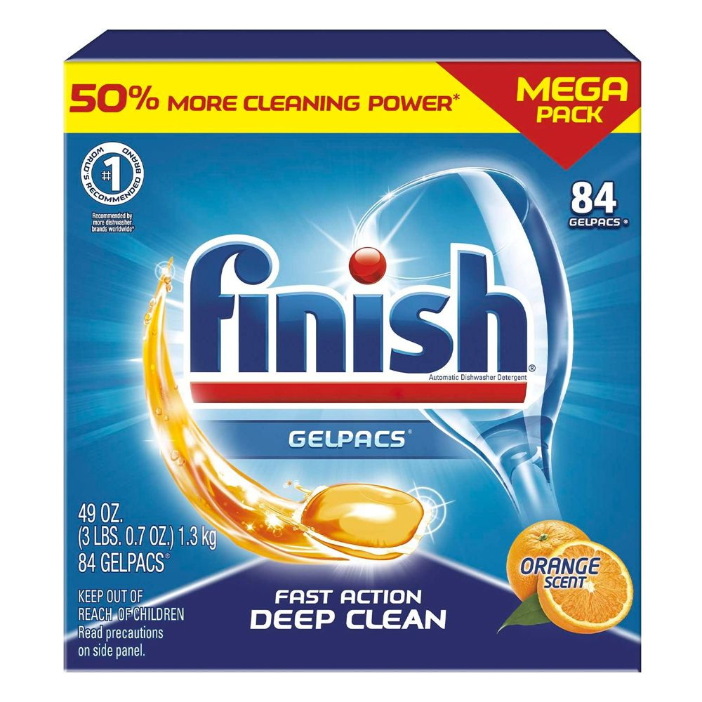 finish gelpacs dishwasher detergent