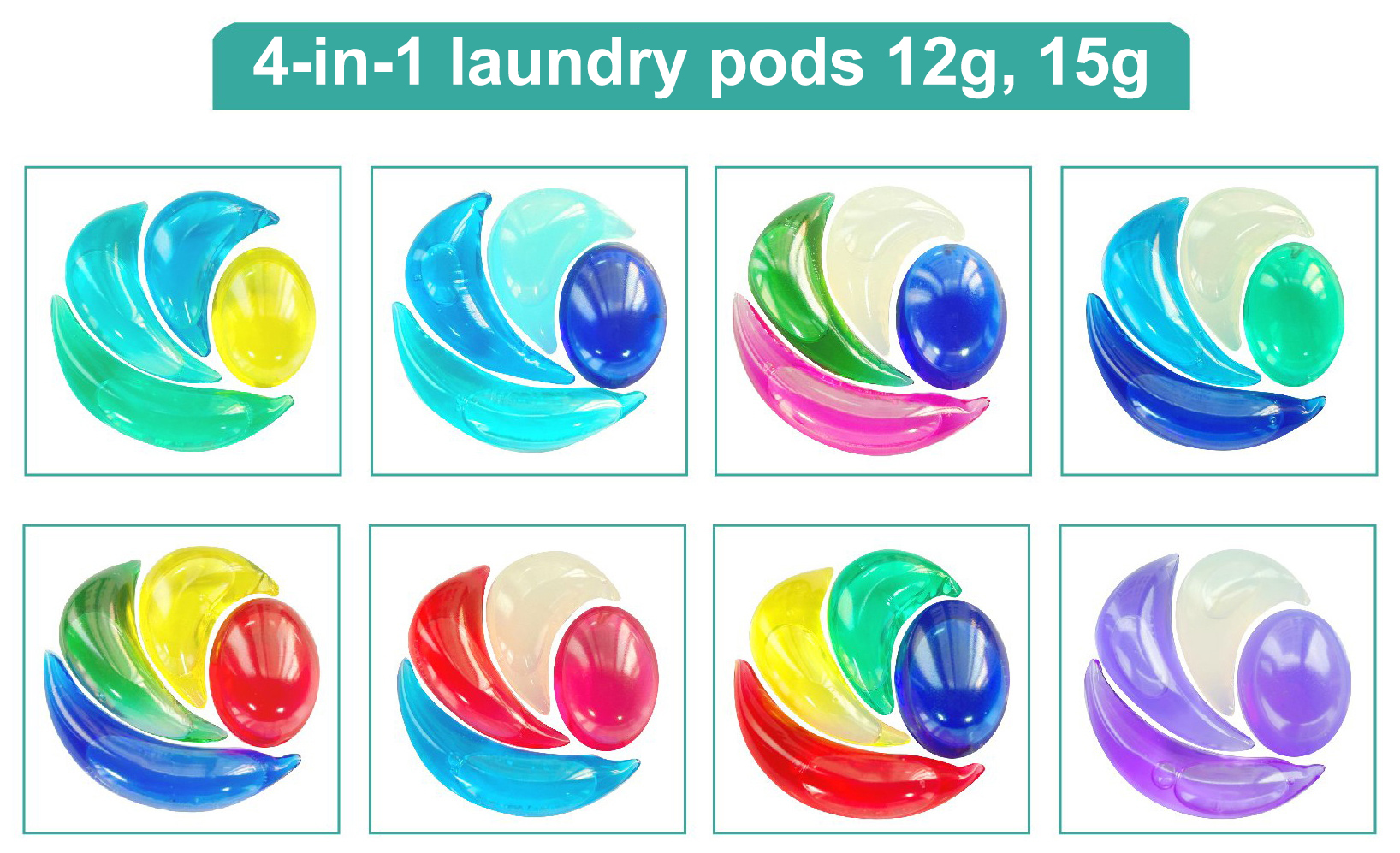 4-in-1 laundry pods 12g, 15g